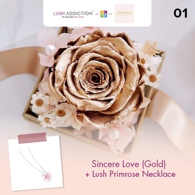 Sincere Love (Gold) + Lush Addiction Necklace (By: XOXO The Floral Studio from Miri)