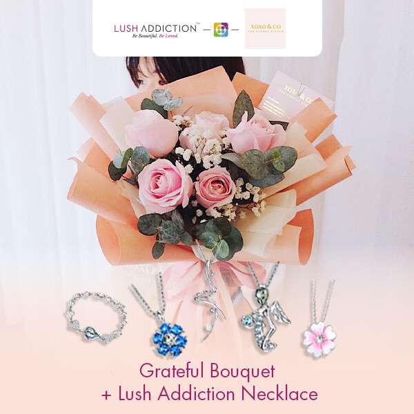 Grateful + Lush Addiction Necklace (By: XOXO The Floral Studio from Miri)