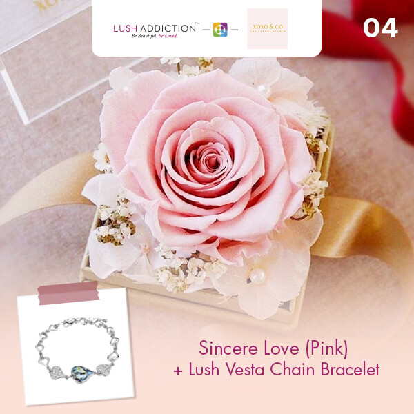 Sincere Love (Pink) + Lush Addiction Necklace (By: XOXO The Floral Studio from Miri)