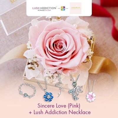 Sincere Love (Pink) + Lush Addiction Necklace (By: XOXO The Floral Studio from Miri)