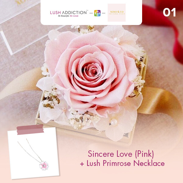 Sincere Love (Pink) + Lush Addiction Necklace (By: XOXO The Floral Studio from Miri)