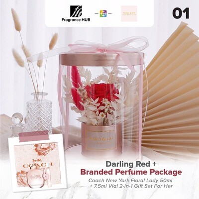 Darling (Red) + Fragrance Hub Branded Perfume (By: XOXO The Floral Studio from Miri)