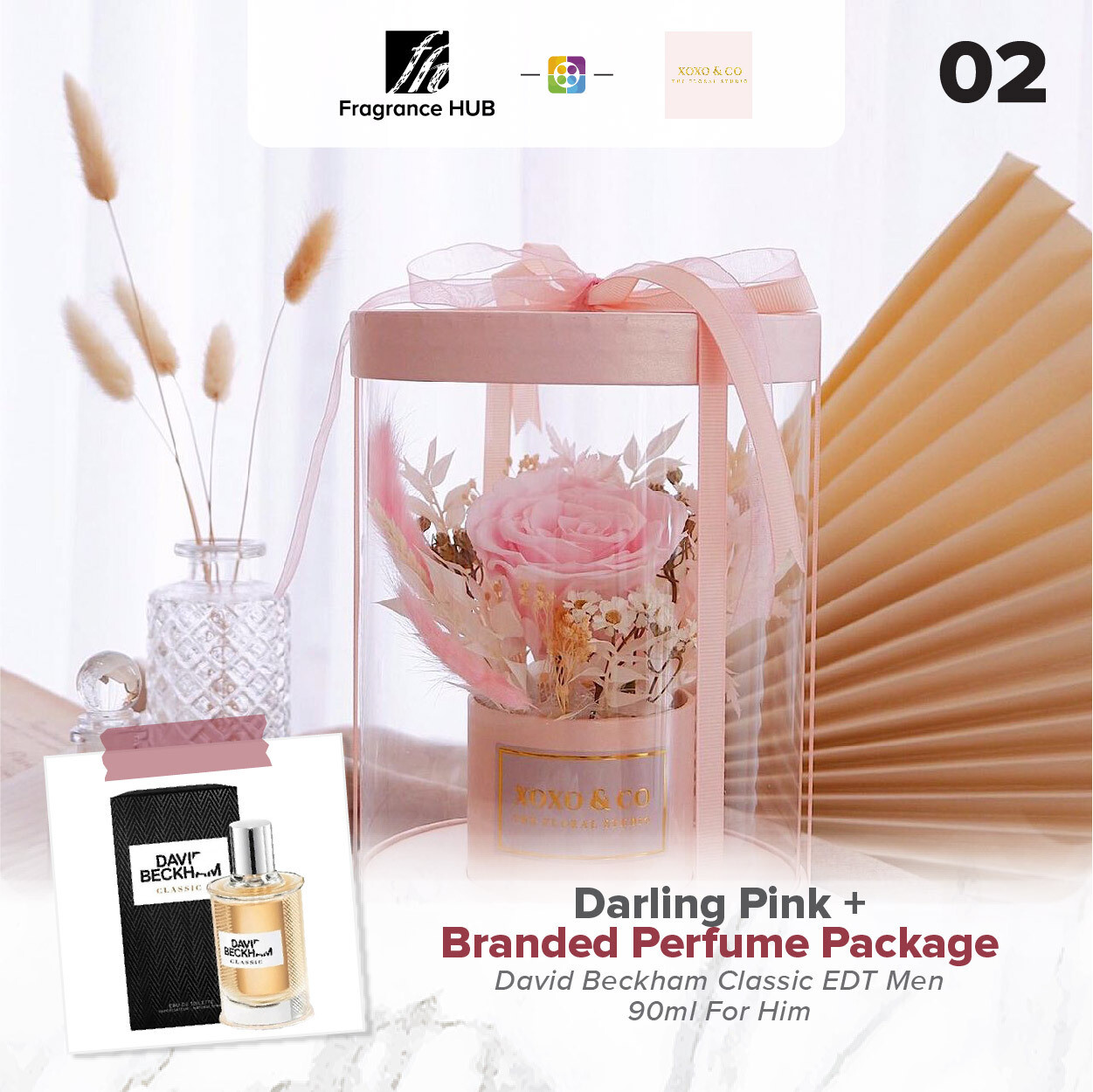Darling (Pink) + Fragrance Hub Branded Perfume (By: XOXO The Floral Studio from Miri)