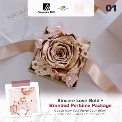 Sincere Love (Gold) + Fragrance Hub Branded Perfume (By: XOXO The Floral Studio from Miri)