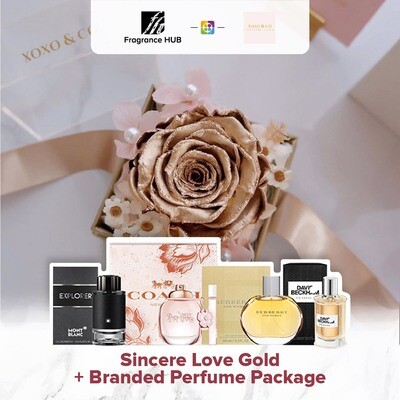 Sincere Love (Gold) + Fragrance Hub Branded Perfume (By: XOXO The Floral Studio from Miri)