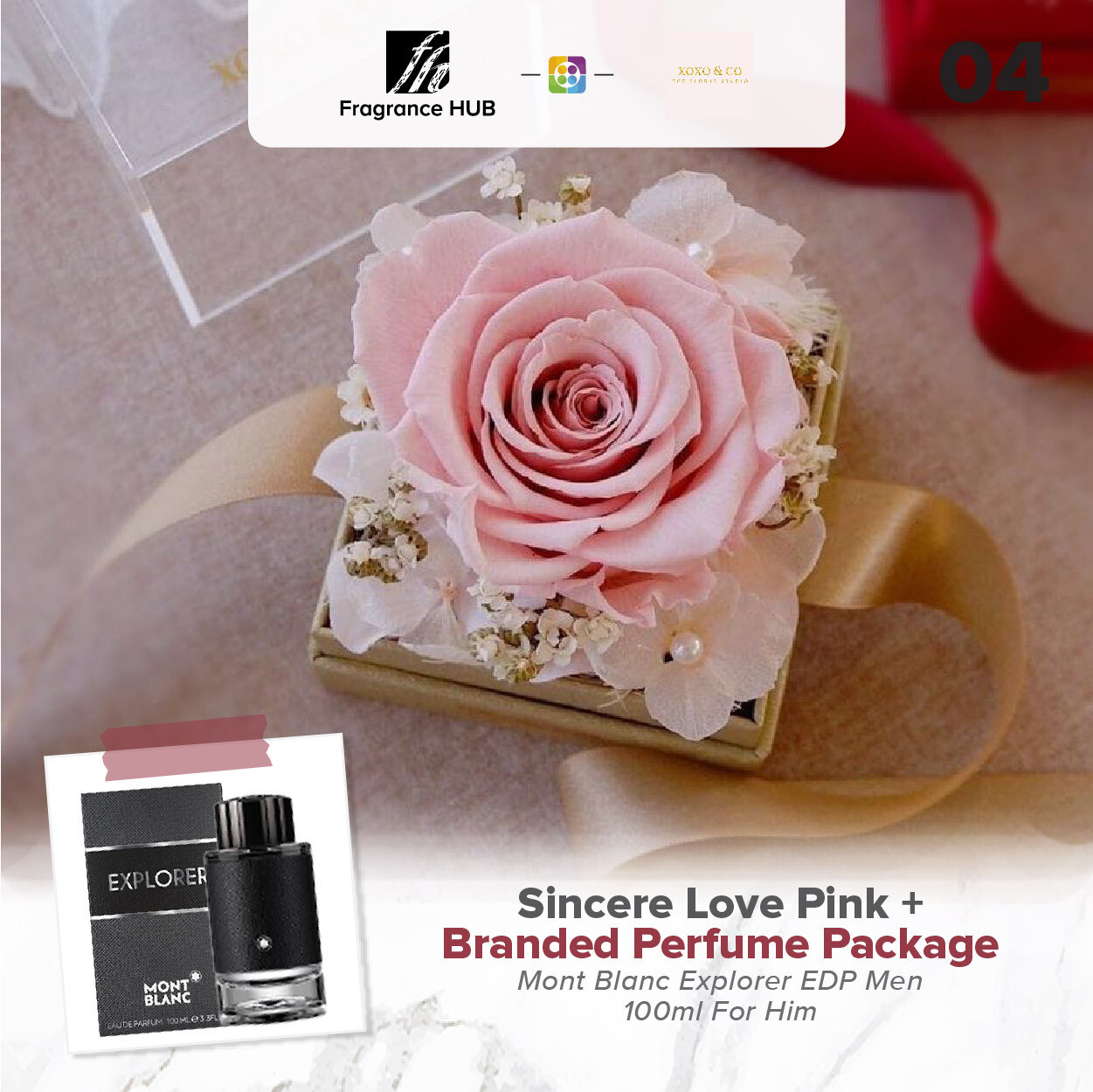Sincere Love (Pink) + Fragrance Hub Branded Perfume (By: XOXO The Floral Studio from Miri)