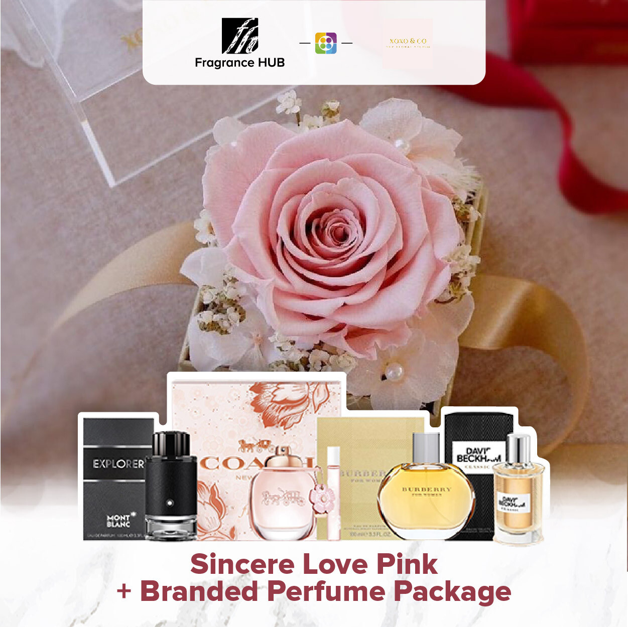 Sincere Love (Pink) + Fragrance Hub Branded Perfume (By: XOXO The Floral Studio from Miri)