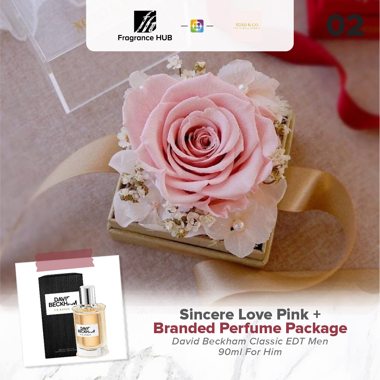 Sincere Love (Pink) + Fragrance Hub Branded Perfume (By: XOXO The Floral Studio from Miri)