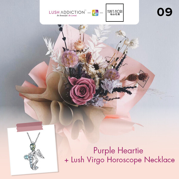 Preserved Flower Bouquet - Purple Heartie + Lush Addiction Necklace (By: Yuki&#39;s Flori from Bukit Jalil)