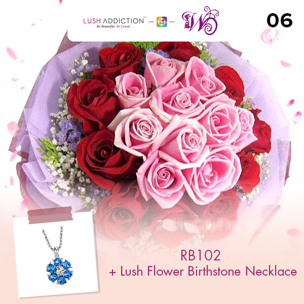 RB102 + Lush Addiction Necklace (By: Wistaria Florist from Sibu)