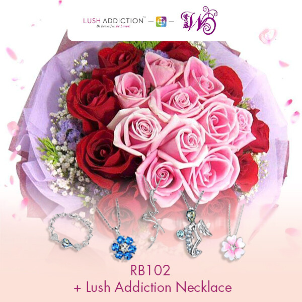 RB102 + Lush Addiction Necklace (By: Wistaria Florist from Sibu)
