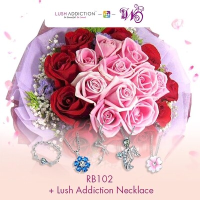 RB102 + Lush Addiction Necklace (By: Wistaria Florist from Sibu)