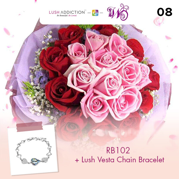 RB102 + Lush Addiction Necklace (By: Wistaria Florist from Sibu)