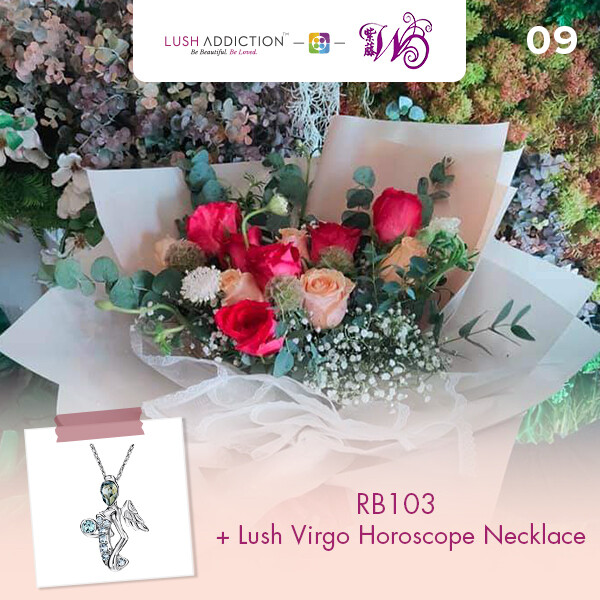 RB103 + Lush Addiction Necklace (By: Wistaria Florist from Sibu)