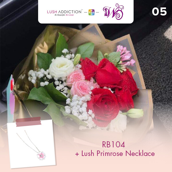 RB104 + Lush Addiction Necklace (By: Wistaria Florist from Sibu)