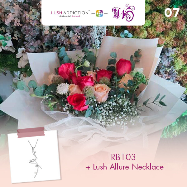 RB103 + Lush Addiction Necklace (By: Wistaria Florist from Sibu)