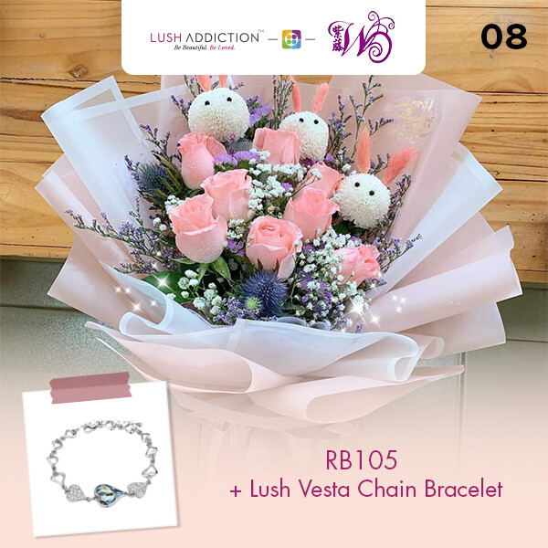 RB105 + Lush Addiction Necklace (By: Wistaria Florist from Sibu)