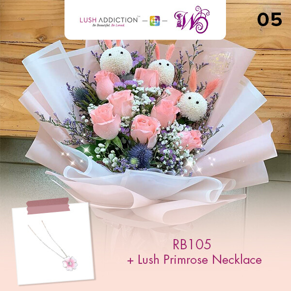 RB105 + Lush Addiction Necklace (By: Wistaria Florist from Sibu)
