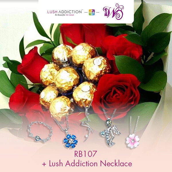 RB107 + Lush Addiction Necklace (By: Wistaria Florist from Sibu)