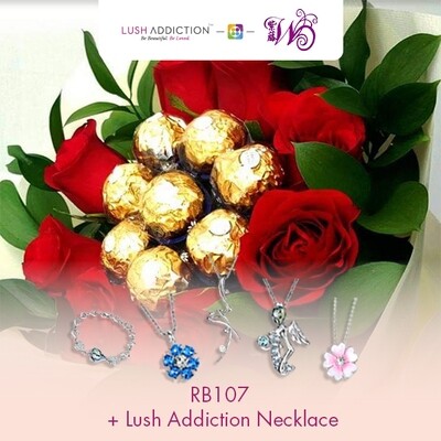 RB107 + Lush Addiction Necklace (By: Wistaria Florist from Sibu)