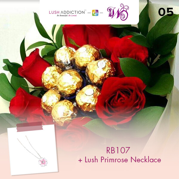 RB107 + Lush Addiction Necklace (By: Wistaria Florist from Sibu)