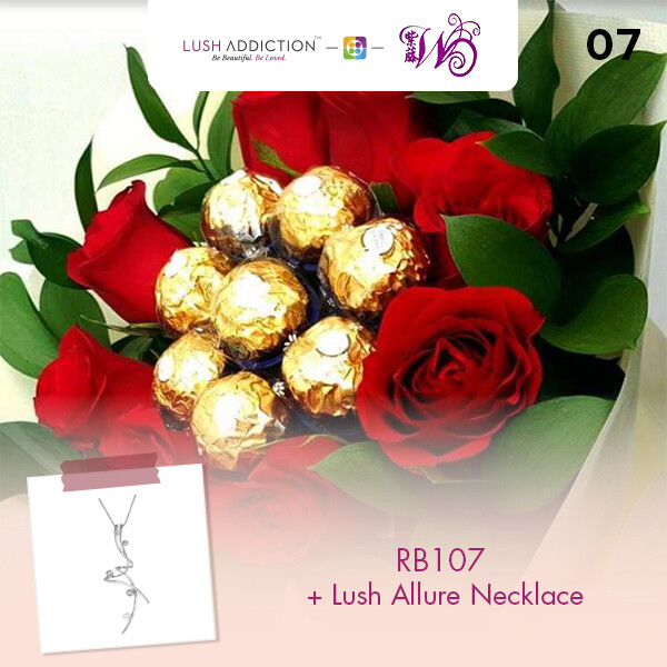 RB107 + Lush Addiction Necklace (By: Wistaria Florist from Sibu)