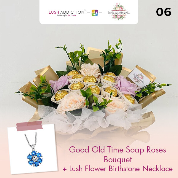 Good Old Time Soap Roses Bouquet  + Lush Addiction Necklace (By: The Bunga Manies from Bintulu)