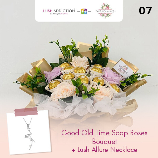 Good Old Time Soap Roses Bouquet  + Lush Addiction Necklace (By: The Bunga Manies from Bintulu)