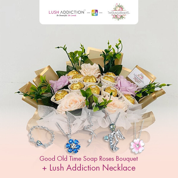 Good Old Time Soap Roses Bouquet  + Lush Addiction Necklace (By: The Bunga Manies from Bintulu)