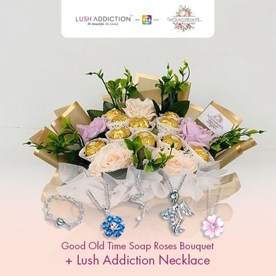 Good Old Time Soap Roses Bouquet  + Lush Addiction Necklace (By: The Bunga Manies from Bintulu)