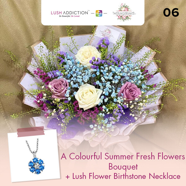 A Colourful Summer Fresh Flowers Bouquet + Lush Addiction Necklace (By: The Bunga Manies from Bintulu)