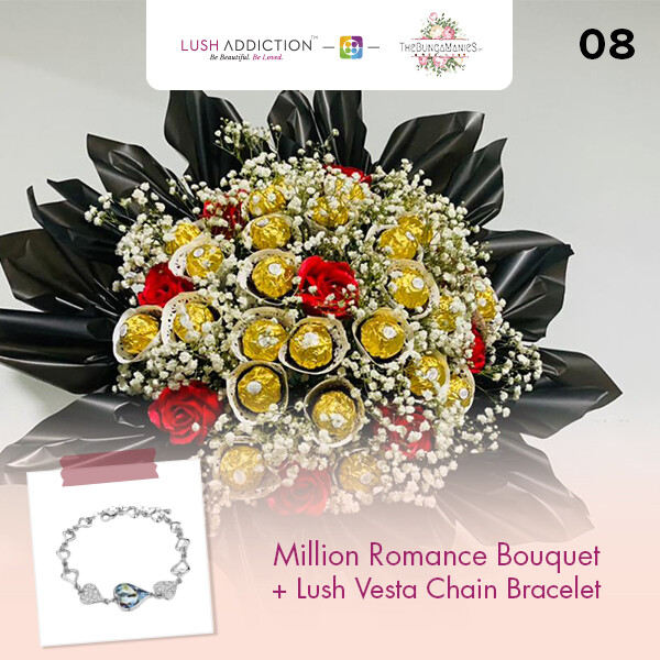 Million Romance Bouquet + Lush Addiction Necklace (By: The Bunga Manies from Bintulu)