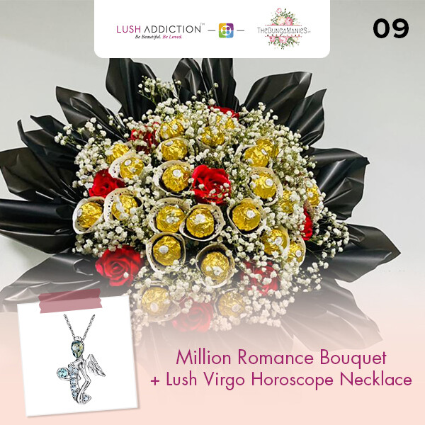 Million Romance Bouquet + Lush Addiction Necklace (By: The Bunga Manies from Bintulu)