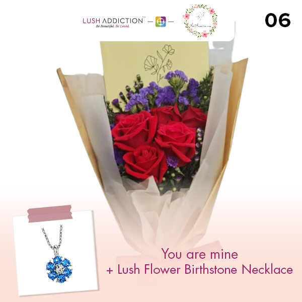 You Are Mine + Lush Addiction Necklace (By: Flower 4 U from Petaling Jaya)