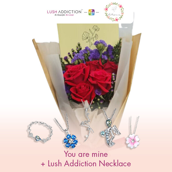 You Are Mine + Lush Addiction Necklace (By: Flower 4 U from Petaling Jaya)