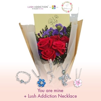 You Are Mine + Lush Addiction Necklace (By: Flower 4 U from Petaling Jaya)