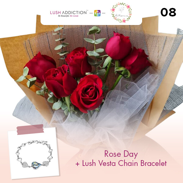 Rose Day + Lush Addiction Necklace (By: Flower 4 U from Petaling Jaya)