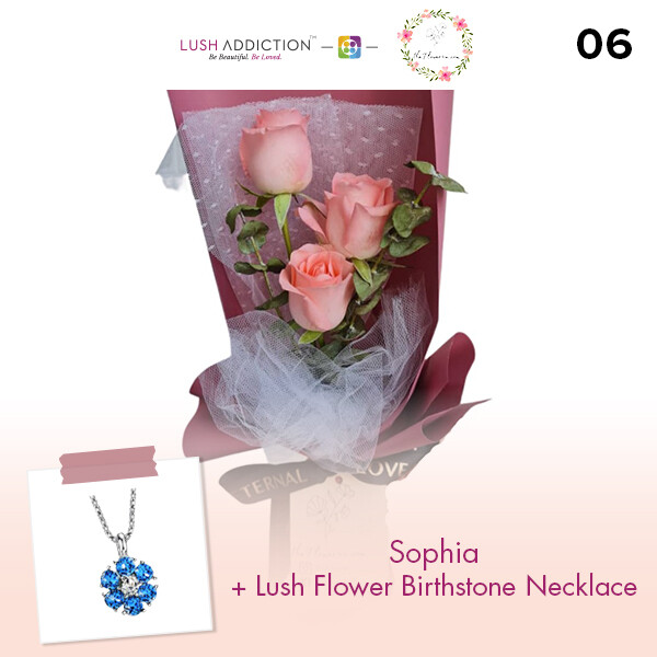 Sophia + Lush Addiction Necklace (By: Flower 4 U from Petaling Jaya)