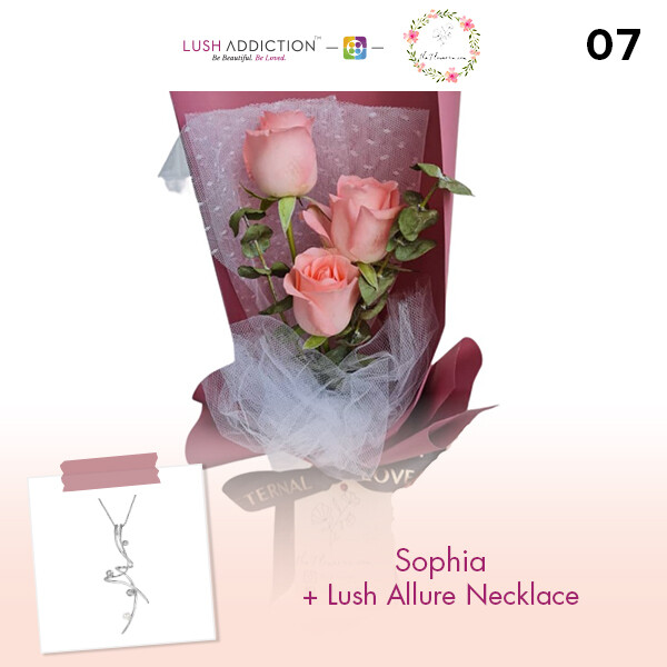 Sophia + Lush Addiction Necklace (By: Flower 4 U from Petaling Jaya)