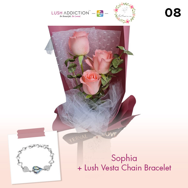 Sophia + Lush Addiction Necklace (By: Flower 4 U from Petaling Jaya)