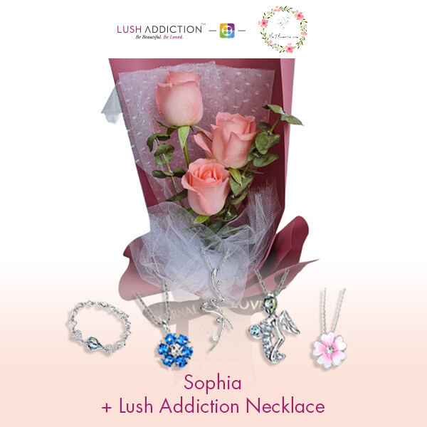 Sophia + Lush Addiction Necklace (By: Flower 4 U from Petaling Jaya)