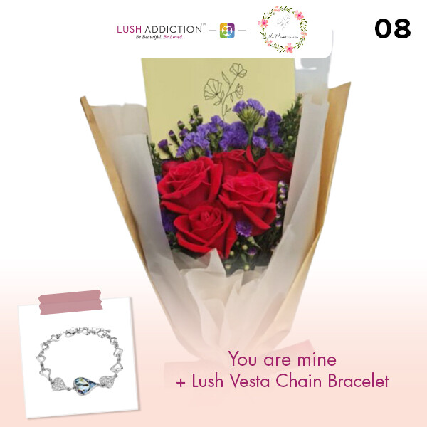 You Are Mine + Lush Addiction Necklace (By: Flower 4 U from Petaling Jaya)