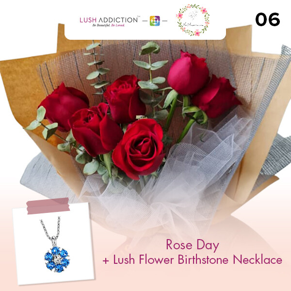 Rose Day + Lush Addiction Necklace (By: Flower 4 U from Petaling Jaya)