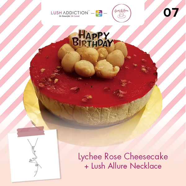 Lychee Rose Cheesecake + Lush Addiction Necklace (By: Sweet Haven from KL)