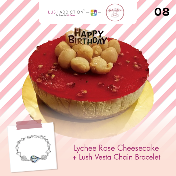 Lychee Rose Cheesecake + Lush Addiction Necklace (By: Sweet Haven from KL)