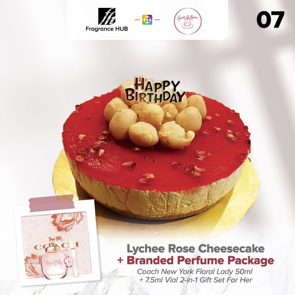 Lychee Rose Cheesecake + Fragrance Hub Branded Perfume (By: Sweet Haven from KL)