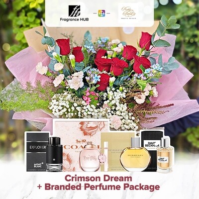 Crimson Dream + Fragrance Hub Branded Perfume (By: Pretty Petals from Kuching)