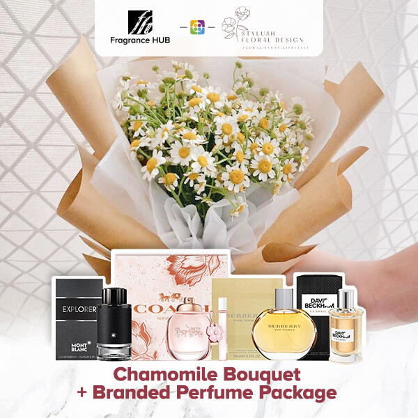 Chamomile Bouquet + Fragrance Hub Branded Perfume (By: Stylush Studio Floral Design from Kota Kinabalu)