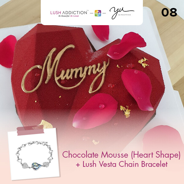 Chocolate Mousse (Heart Shape) + Lush Addiction Necklace (By: Yu.Qi Pastries  from KL)