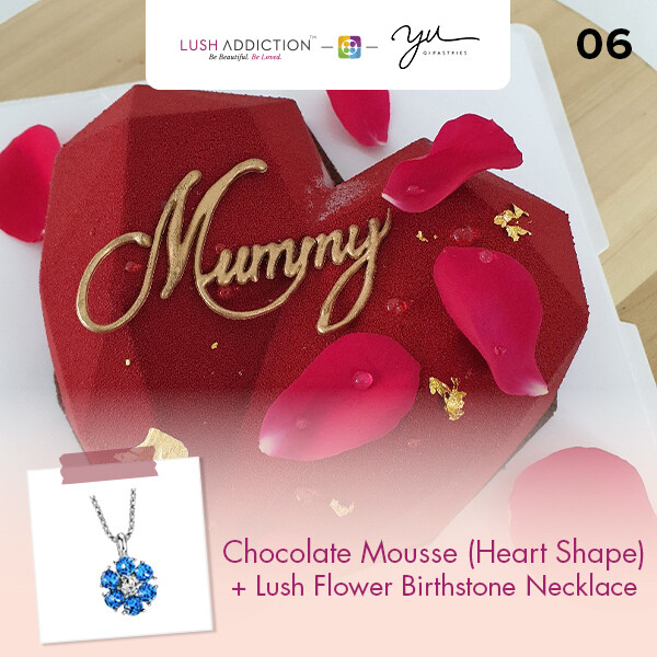 Chocolate Mousse (Heart Shape) + Lush Addiction Necklace (By: Yu.Qi Pastries  from KL)